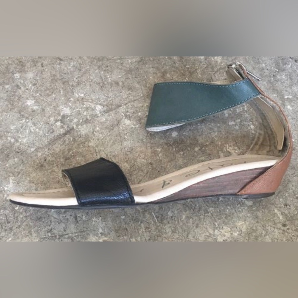Kate & Mel - Two Strap leather wedge sandals